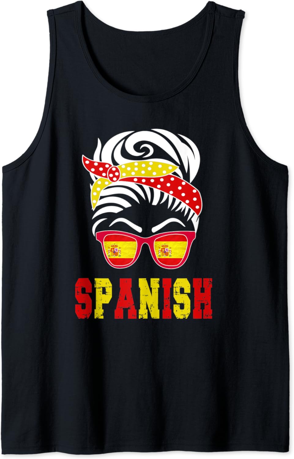 Spain flag Spanish girl Tank Top Clothing, Shoes & Jewelry